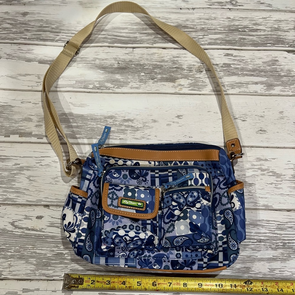 Lilly Bloom crossbody bag blue print nylon
